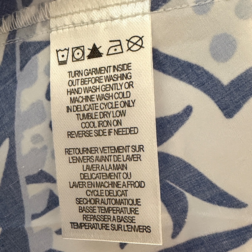 HALE BOB Galilea Poplin Blue & White Floral V-Neck Midi Dress Size Large NWT - Picture 9 of 11
